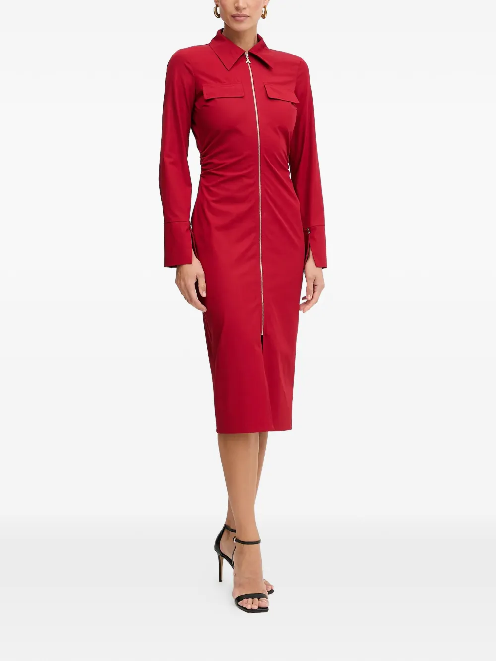 Patrizia Pepe zipped midi dress - Rood