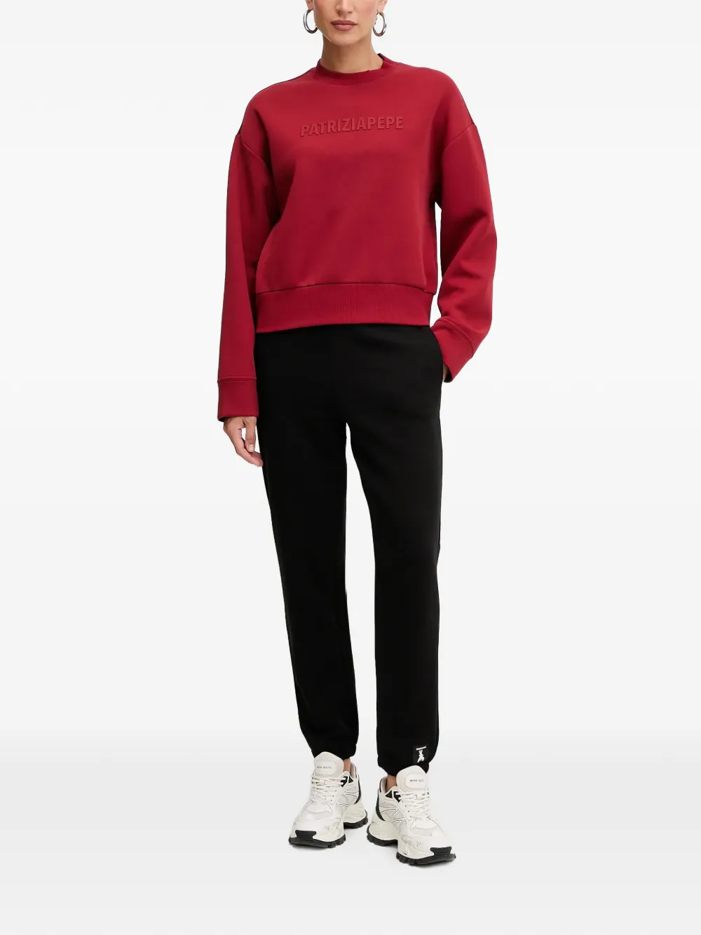 Patrizia Pepe Logo-lettering Crew-neck Sweatshirt In Multi