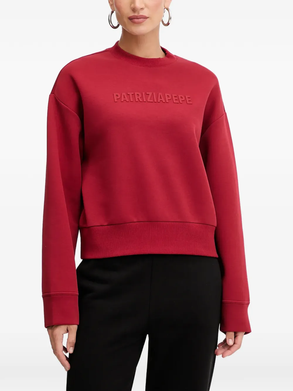 Patrizia Pepe Logo-lettering Crew-neck Sweatshirt In Multi