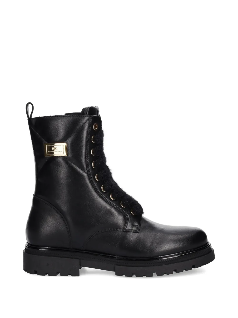 Elisabetta Franchi La Mia Bambina leather ankle boots Zwart