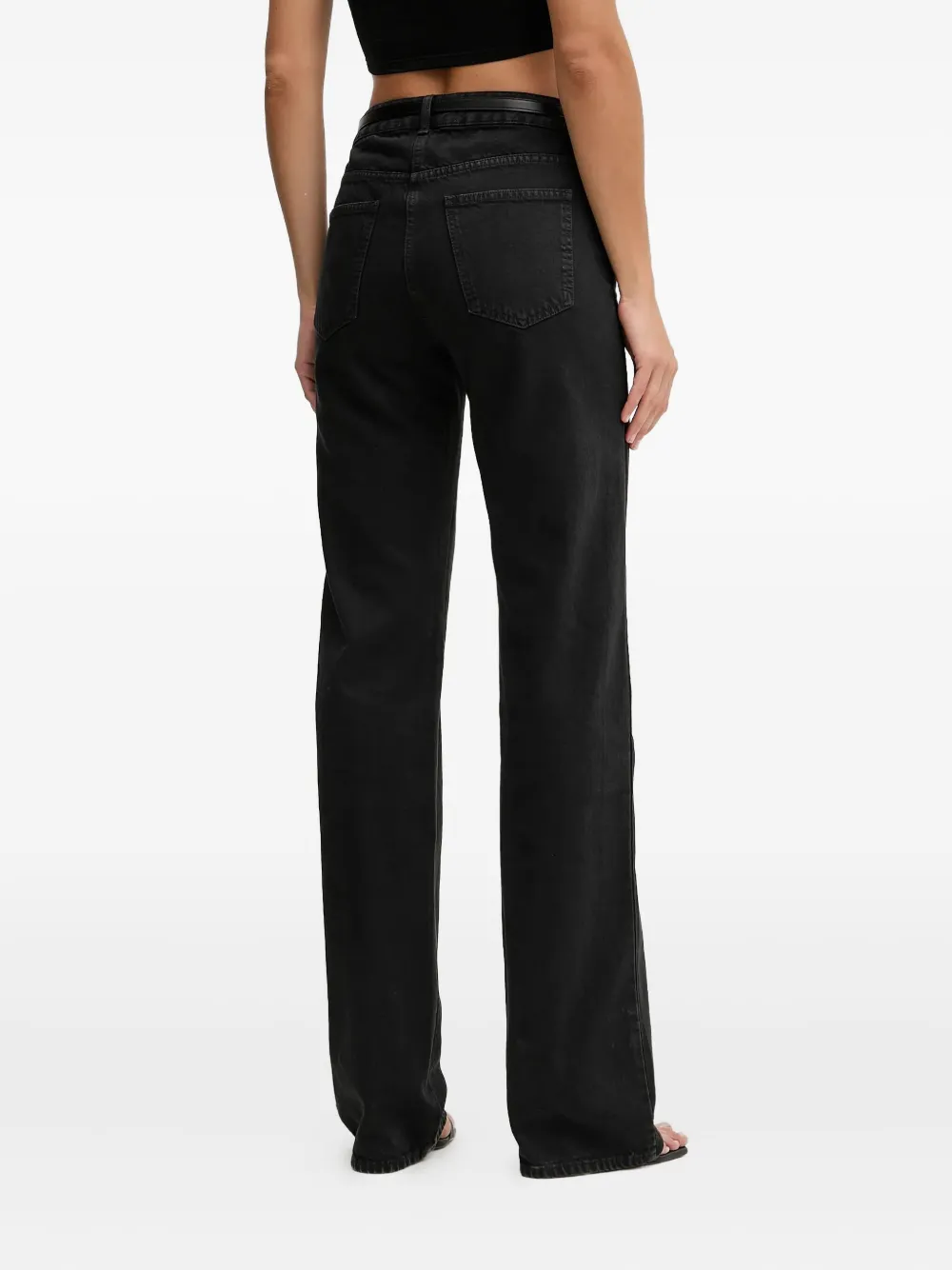 Elisabetta Franchi Katoenen jeans met ceintuur - Zwart