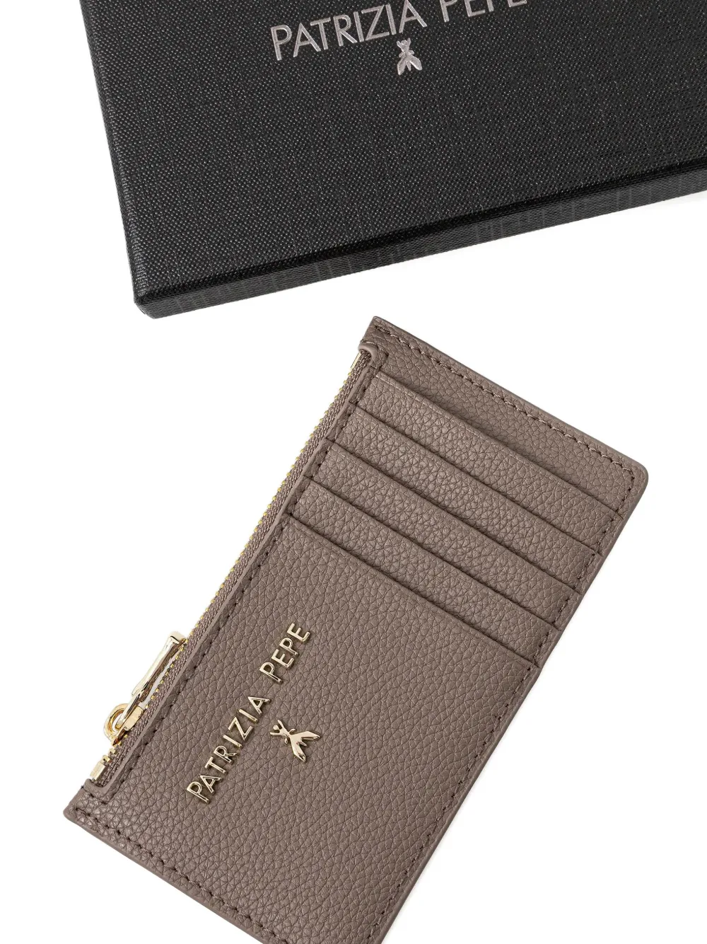 Patrizia Pepe Fly-plaque Cardholder In Brown