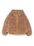 Moncler Enfant Adalbertas teddy-fleece zip-up jacket - Brown