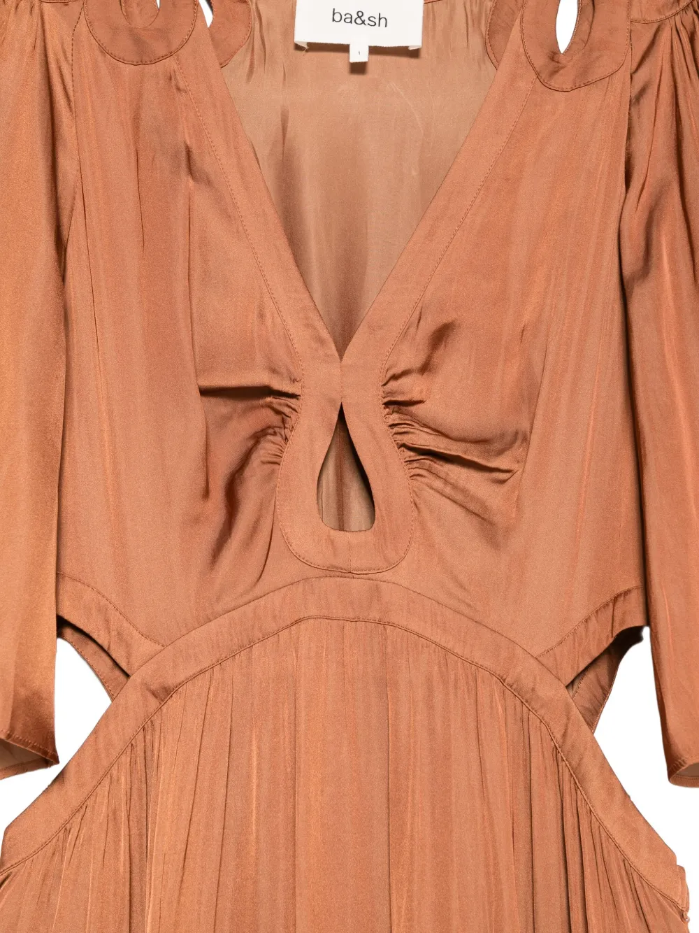 Ba&sh Cut-out Tiered Maxi Dress In Brown