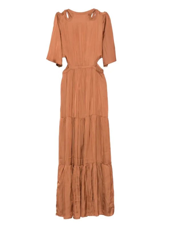 chinese dress ladies Tilly Tiered Maxi Dress in Brown