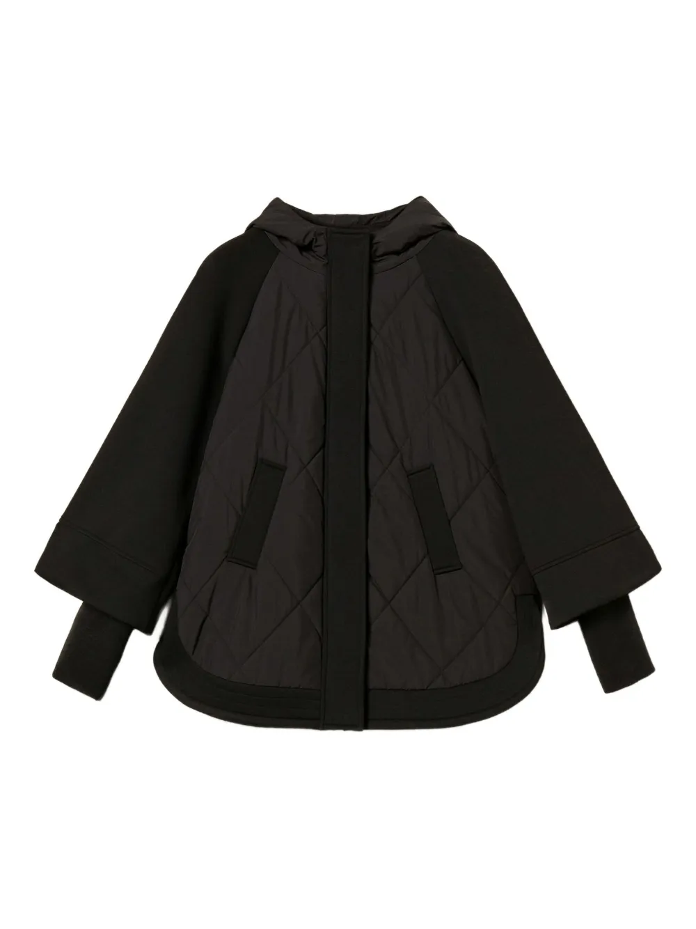 Twinset Hooded Quilted Puffer Jacket In Black
