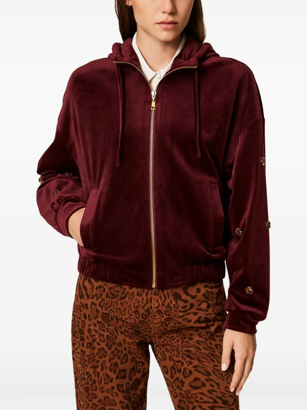 TWINSET Chenille hoodie - Rood