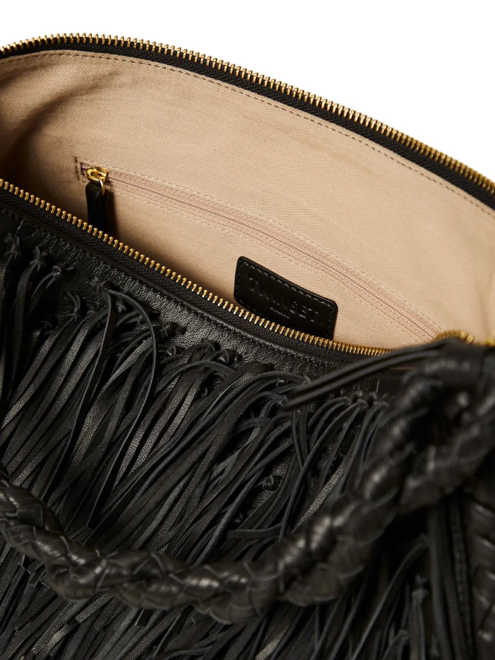  Twinset Medium Liliane Fringe Shoulder Bag - Black 
