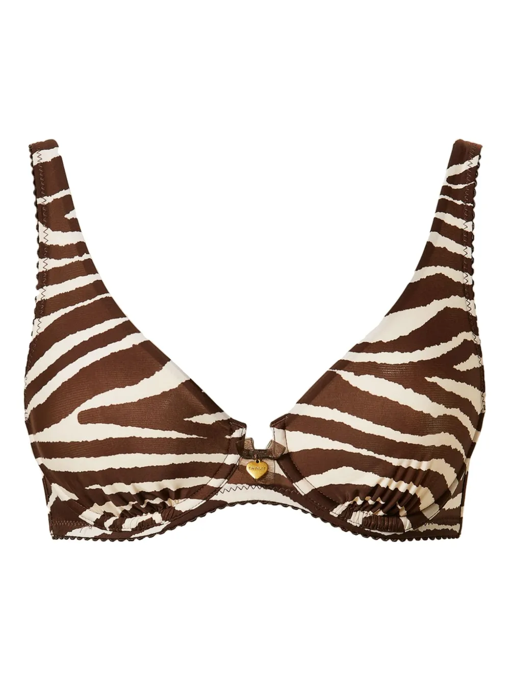 TWINSET Reggiseno con ferretto e stampa zebrata - Marrone