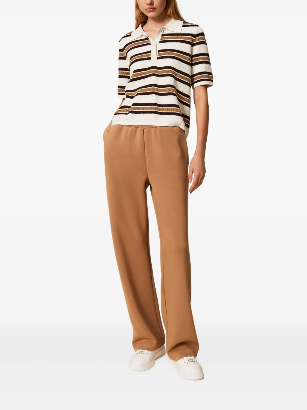 TWINSET Scuba broek met steekzakken - Bruin