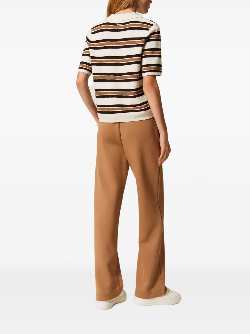 TWINSET Scuba broek met steekzakken Bruin