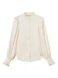TWINSET jacquard-satin ruffled shirt - Neutrals