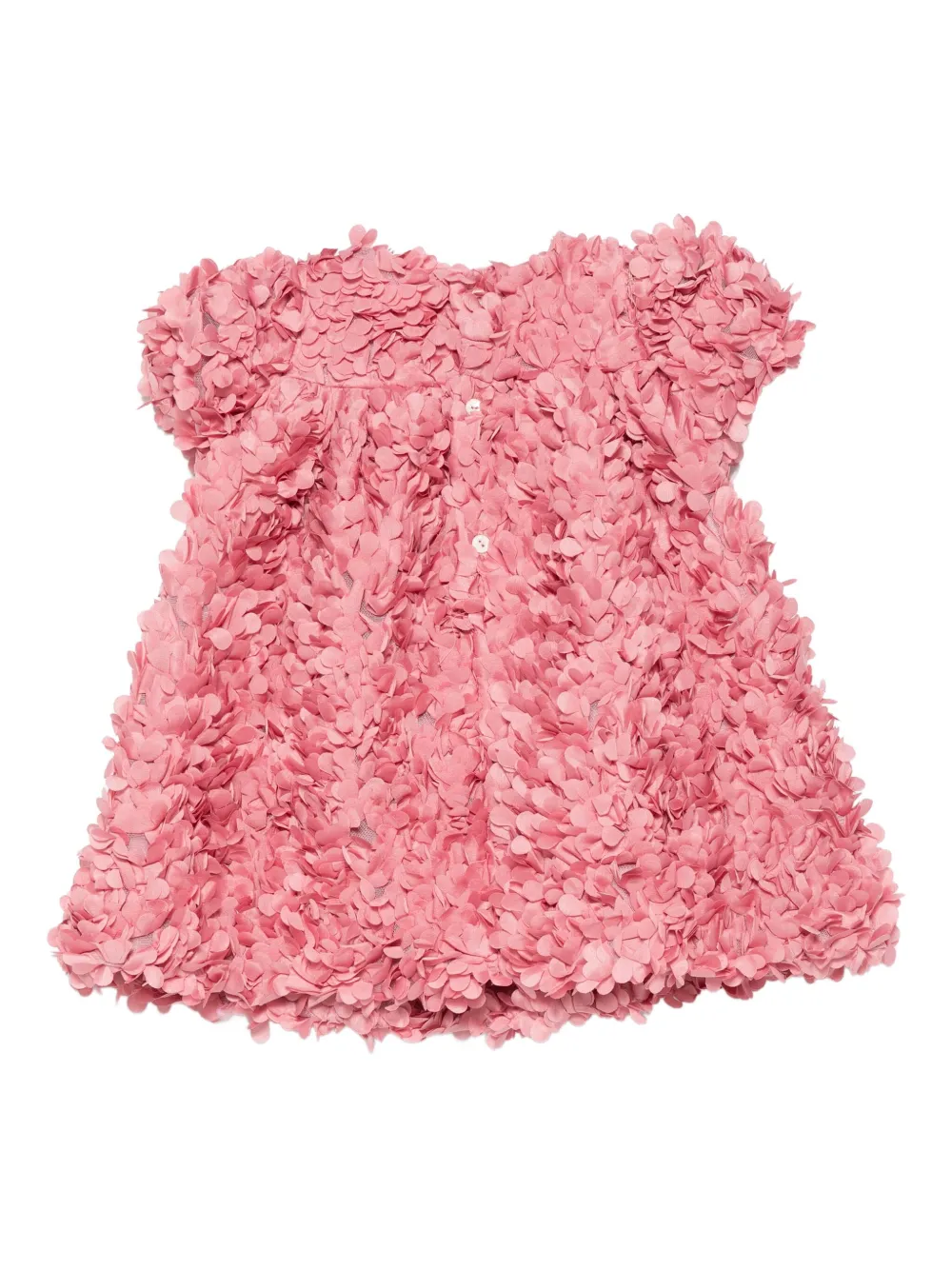 La Stupenderia petal-textured short-sleeve dress Roze