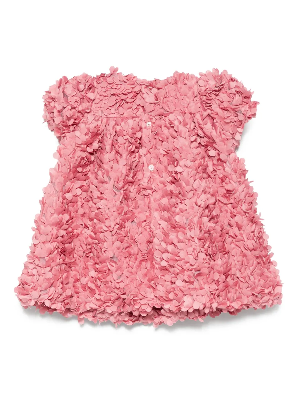 La Stupenderia petal-textured short-sleeve dress - Roze