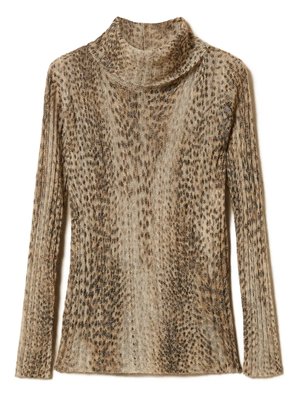 TWINSET roll-neck leopard-print jumper | Brown | Image 1
