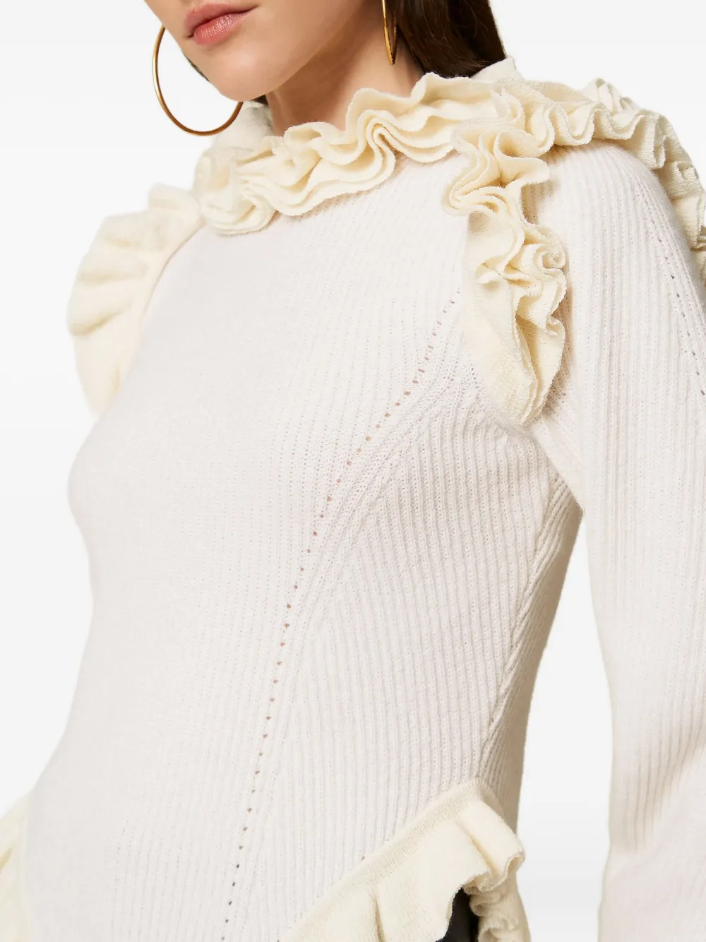 Twinset Ruffled-trim Jumper In Multi