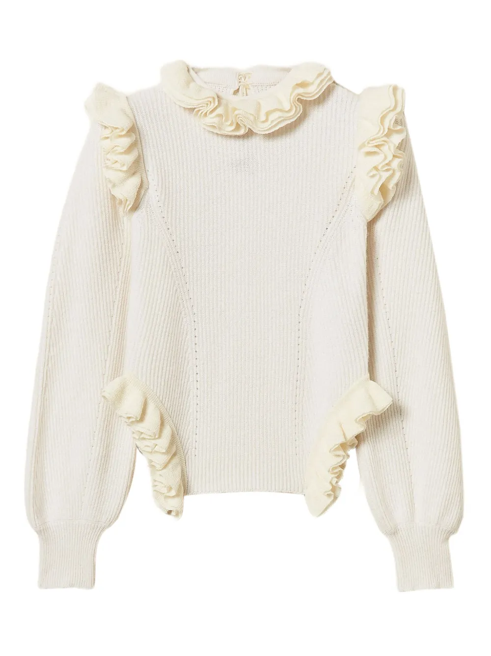 Twinset Ruffled-trim Jumper In Multi