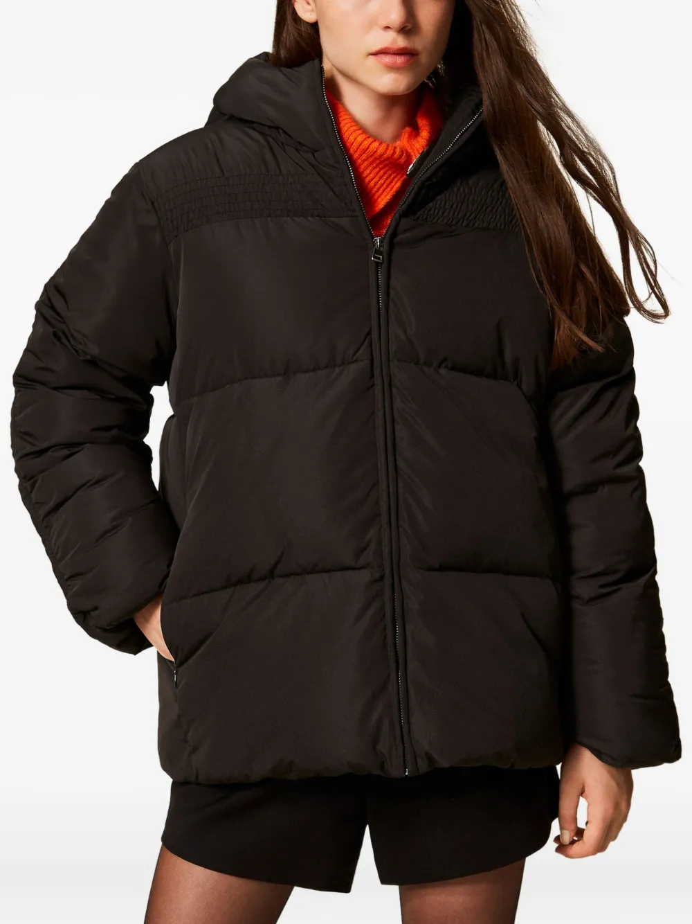 TWINSET Donsjack met capuchon Zwart