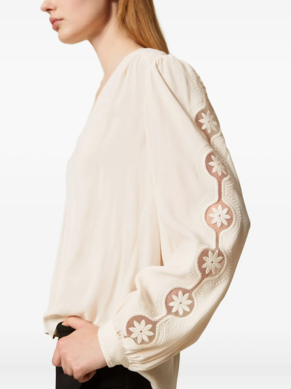 TWINSET Shirt met pofmouwen Beige