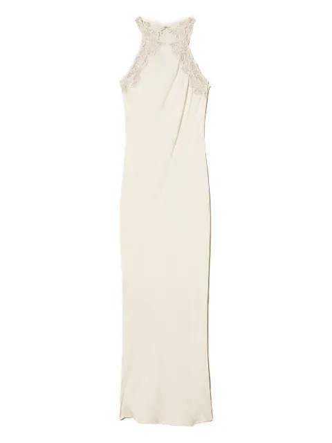 TWINSET lace-embellished satin dress