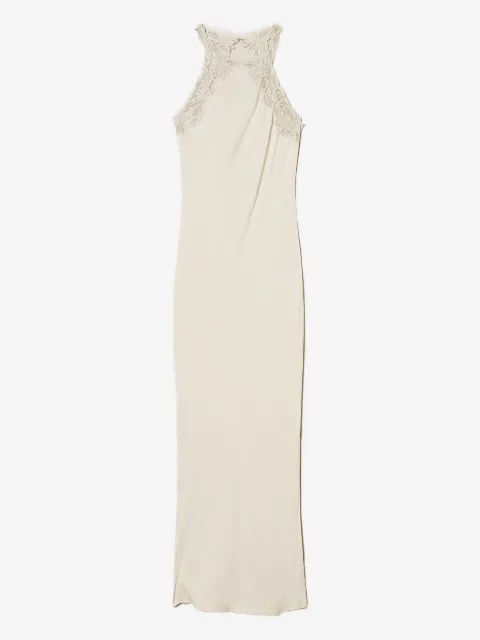 TWINSET lace-embellished satin maxi dress