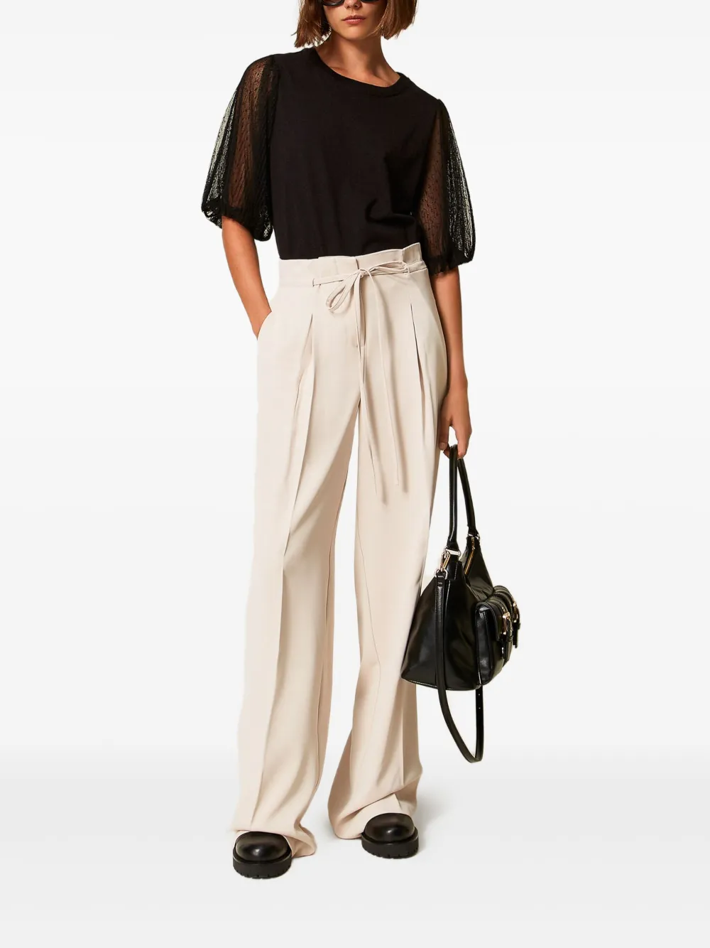 TWINSET Broek met trekkoord - Beige