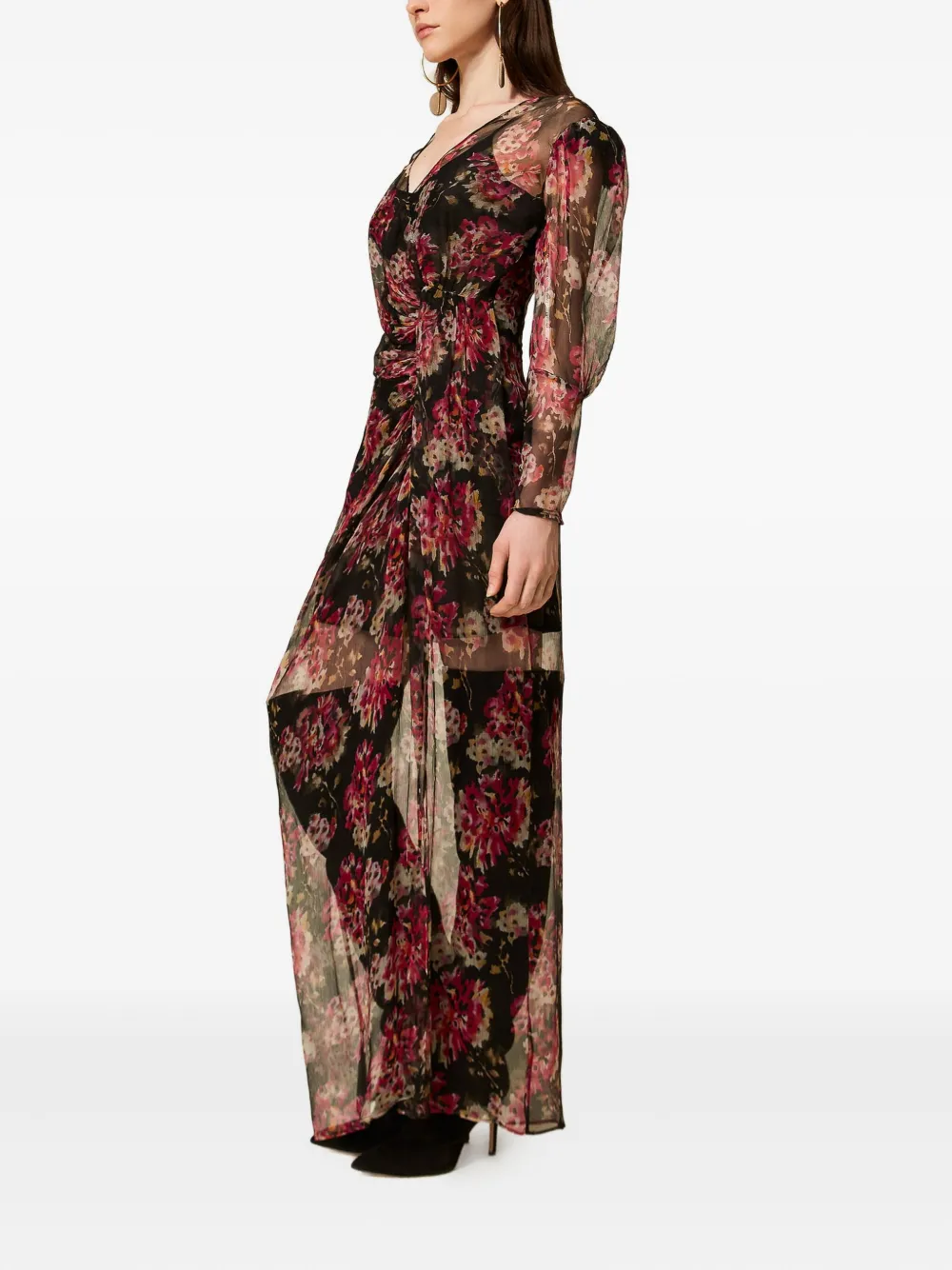 TWINSET Maxi-jurk met bloemenprint Rood