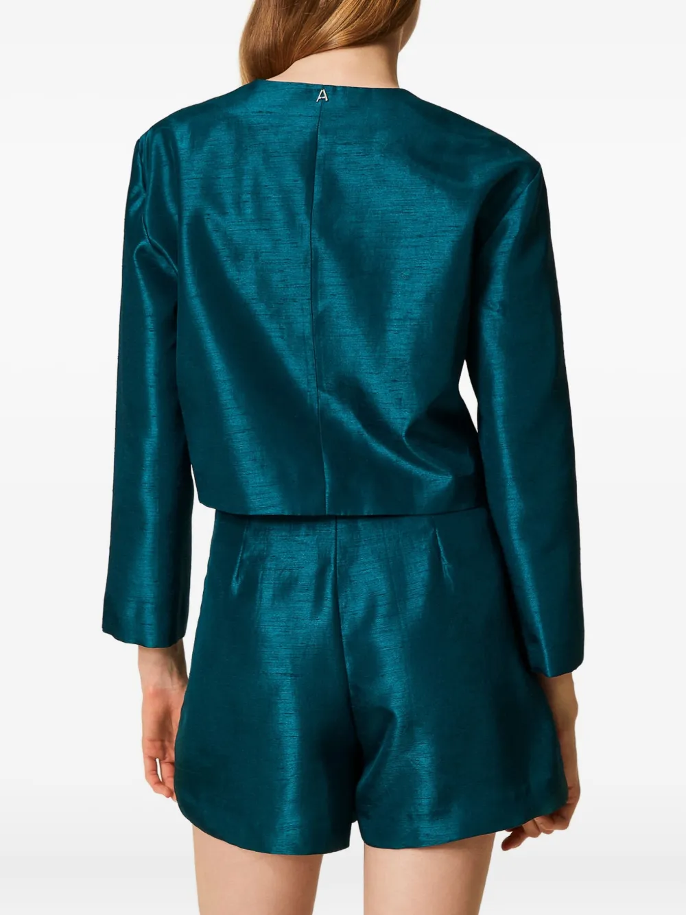 TWINSET Shorts met pailletten en borduurwerk Groen