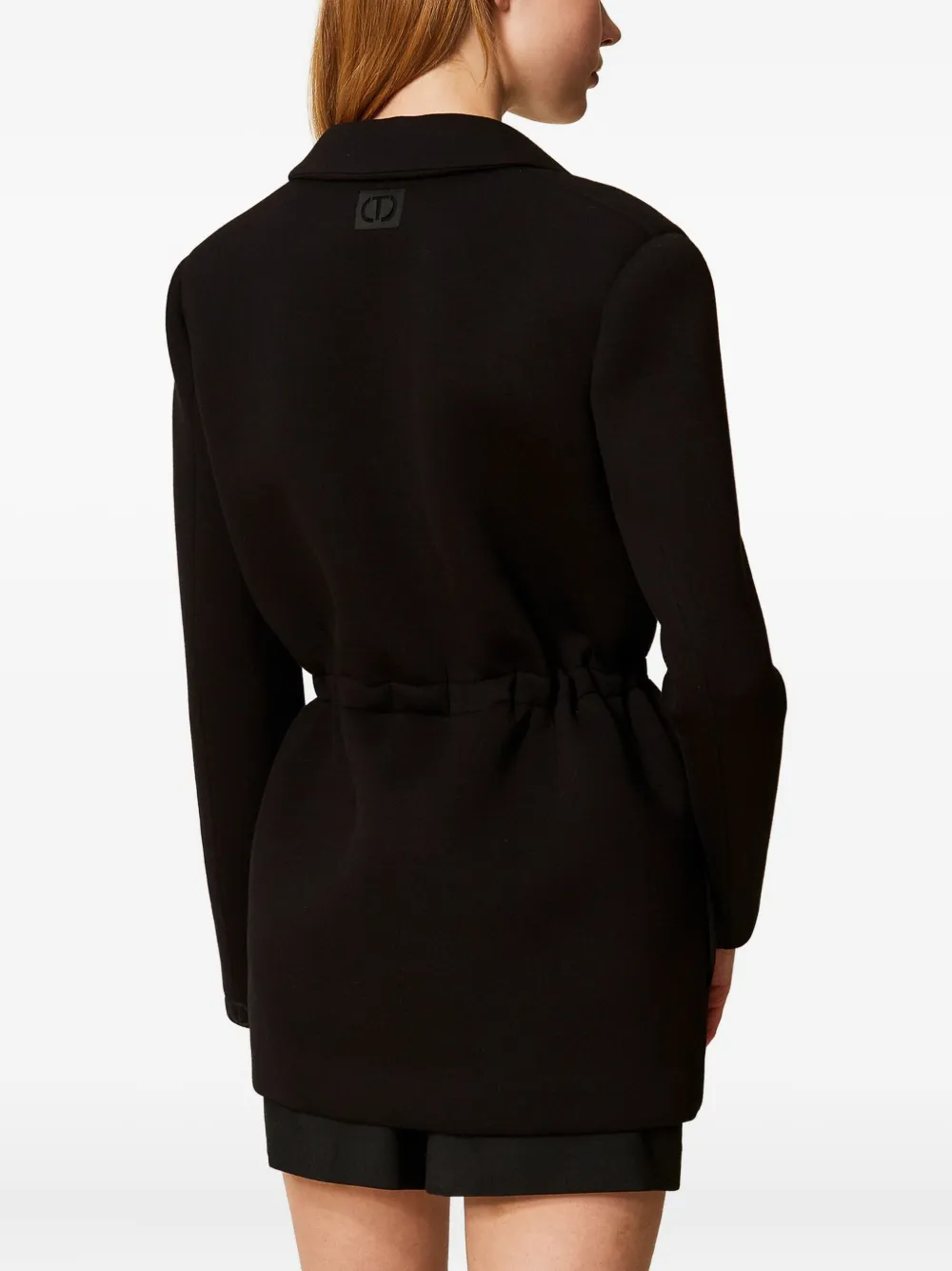 TWINSET Blazer van scuba-stof met gestrikte taille Zwart