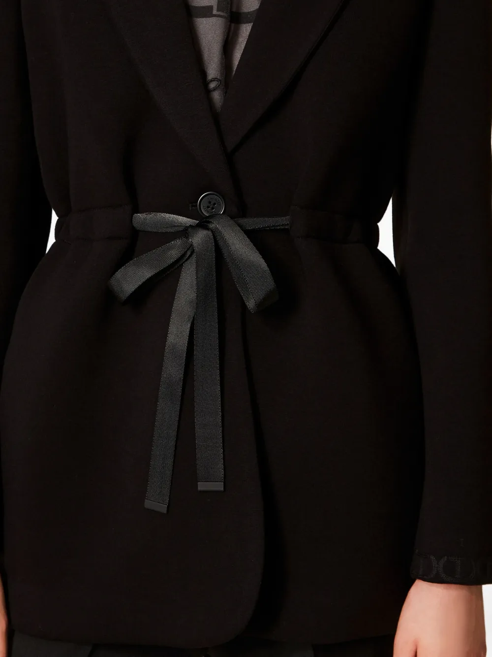 TWINSET Blazer van scuba-stof met gestrikte taille Zwart