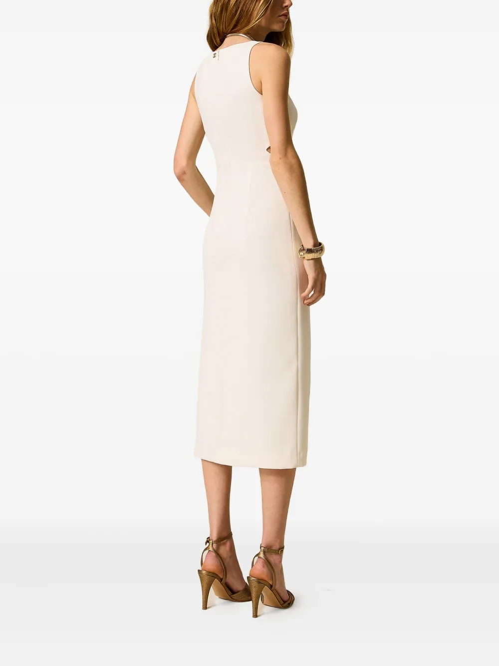 TWINSET Uitgesneden midi-jurk Wit