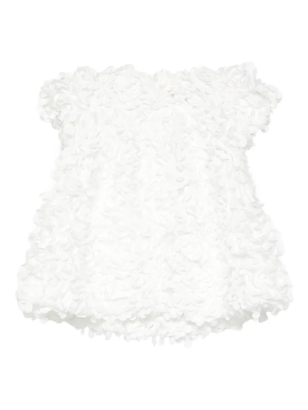 La Stupenderia petal-textured short-sleeve dress - Wit