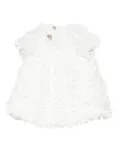 La Stupenderia petal-textured short-sleeve dress - White
