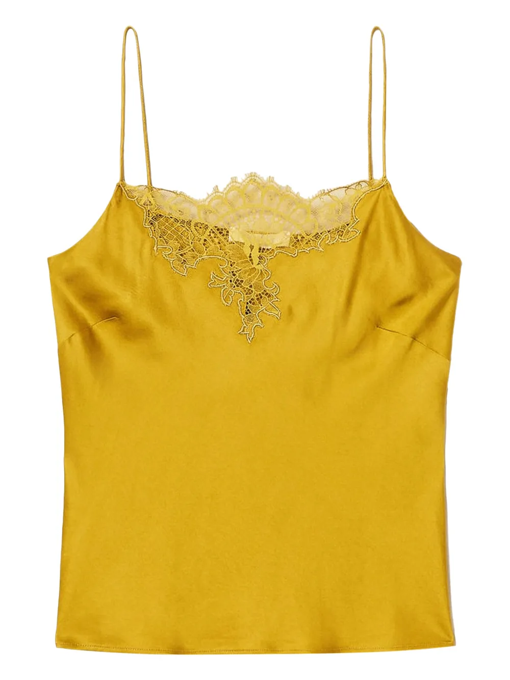 TWINSET Top met afwerking van kant Geel