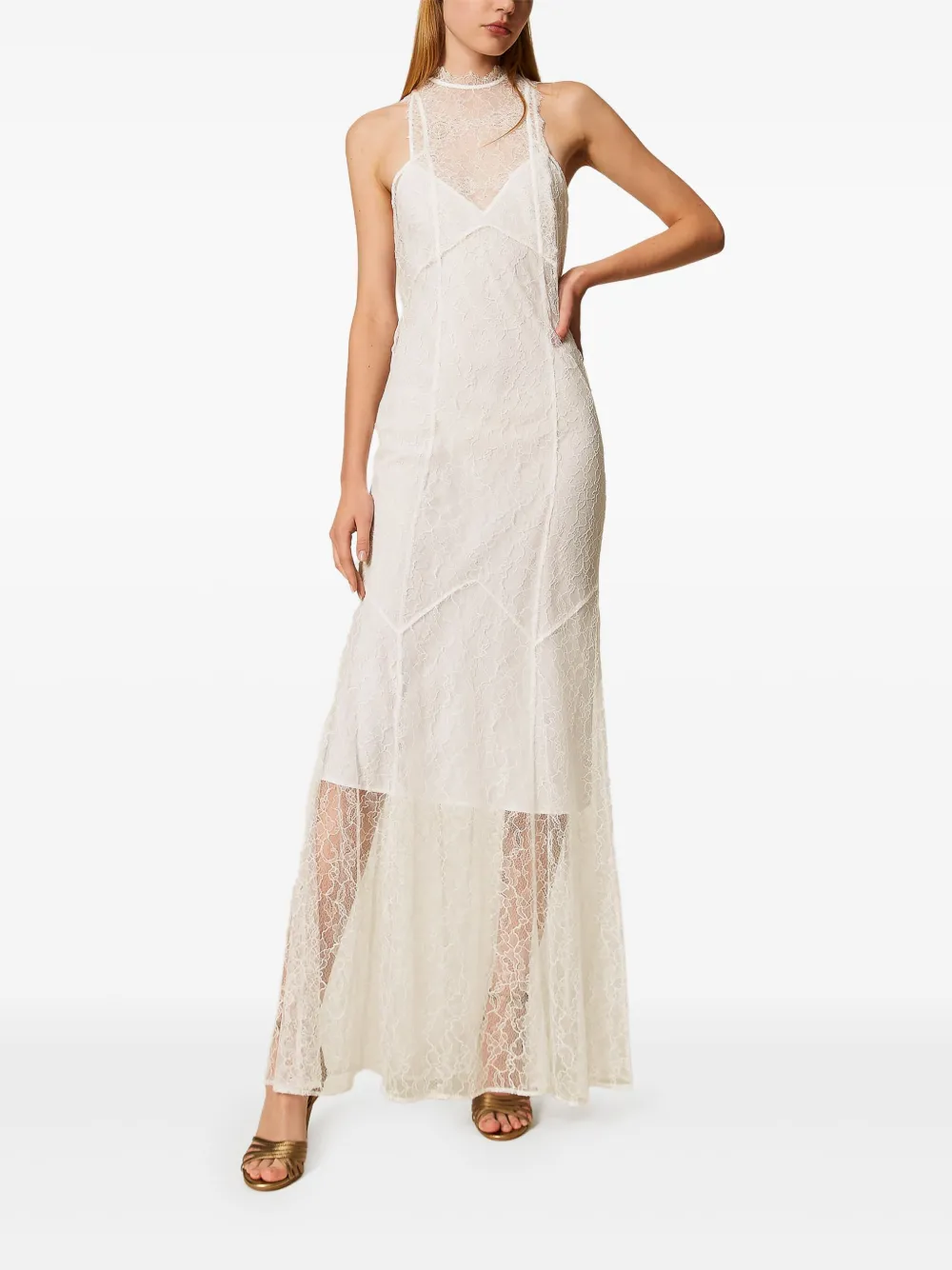 TWINSET Maxi-jurk met kant - Wit