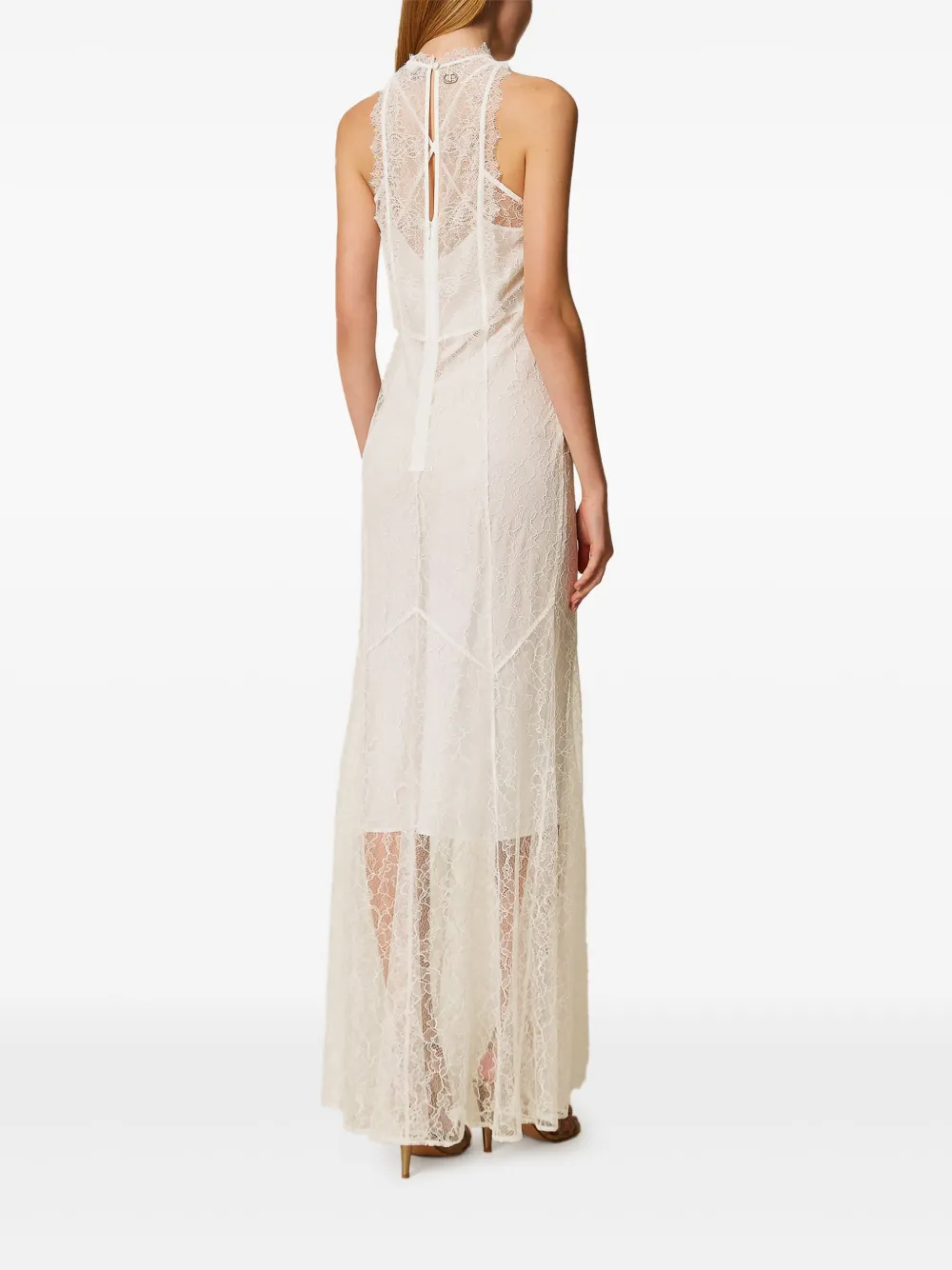 TWINSET Maxi-jurk met kant Wit
