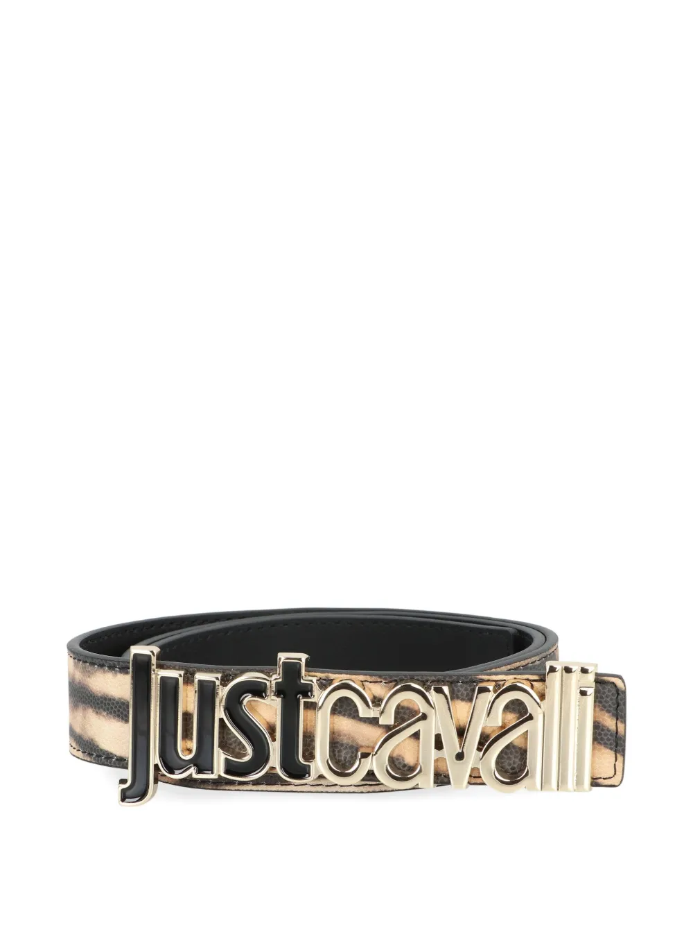 Just Cavalli animal-print logo belt - Marrone