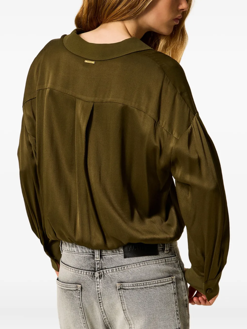 TWINSET Blouse met trekkoord Groen