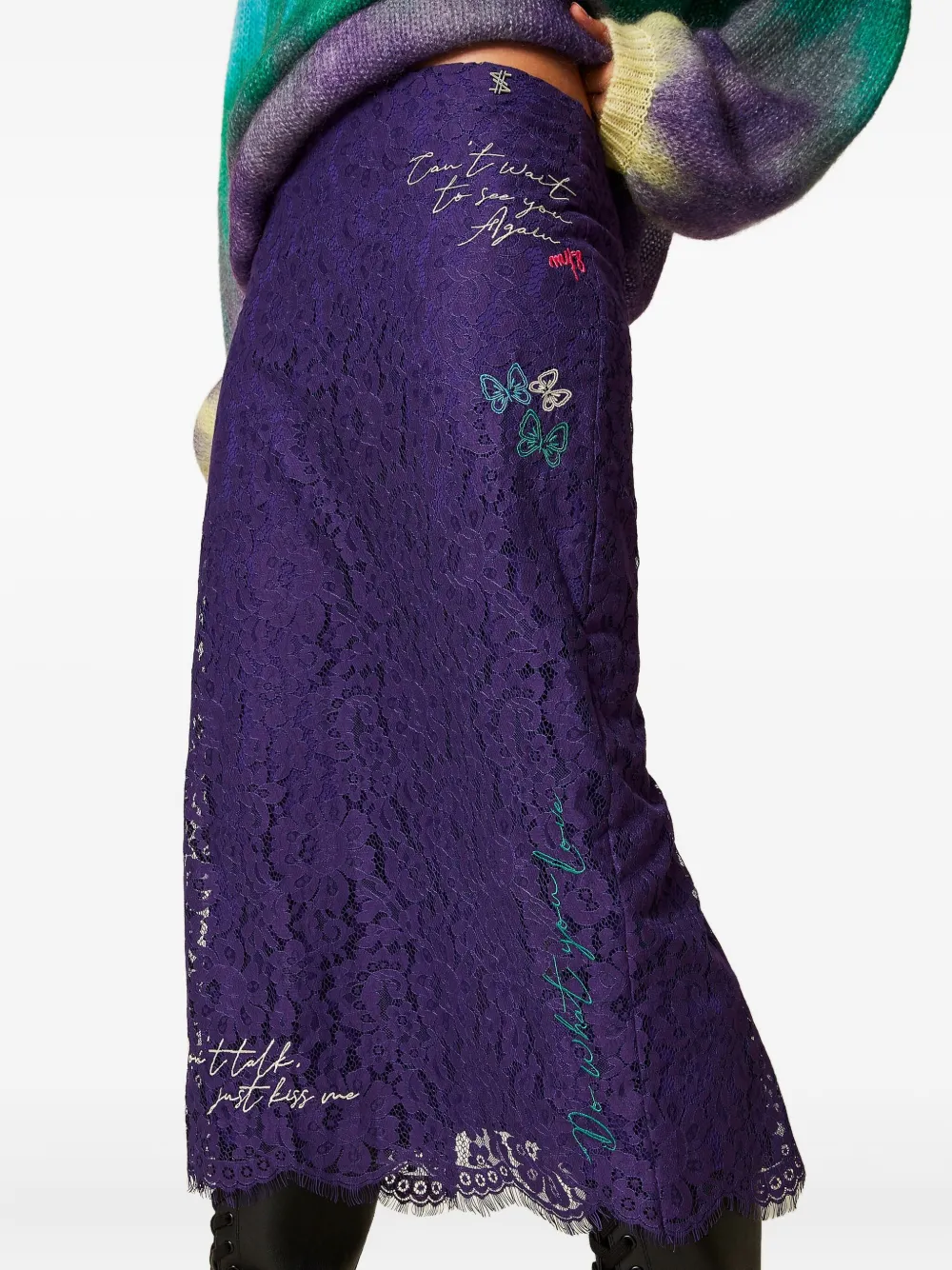 TWINSET Midi-rok met kant Paars