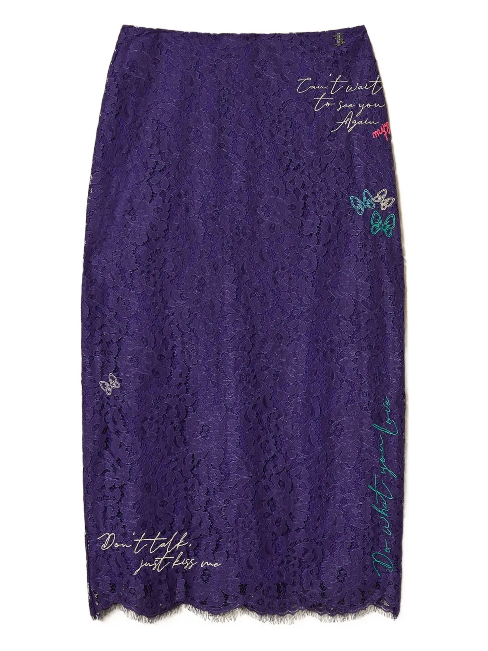 TWINSET falda midi con encaje | morado | Image 1