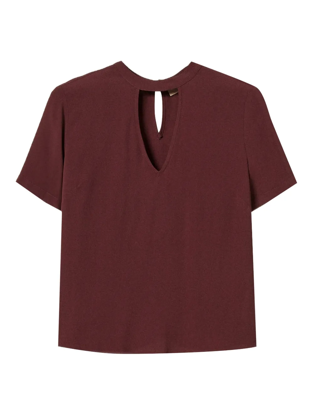 Twinset Keyhole-neck Short-sleeve Blouse In Brown