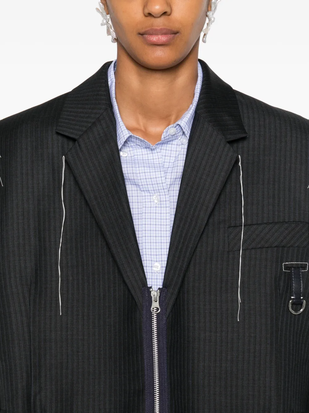 Sonia Carrasco Full-zip Panelled Wool Jacket In Multi