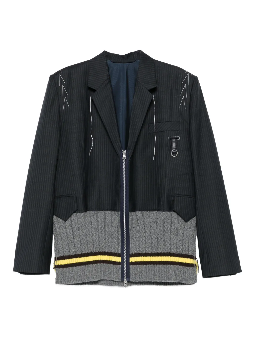 Sonia Carrasco Full-zip Panelled Wool Jacket In Multi