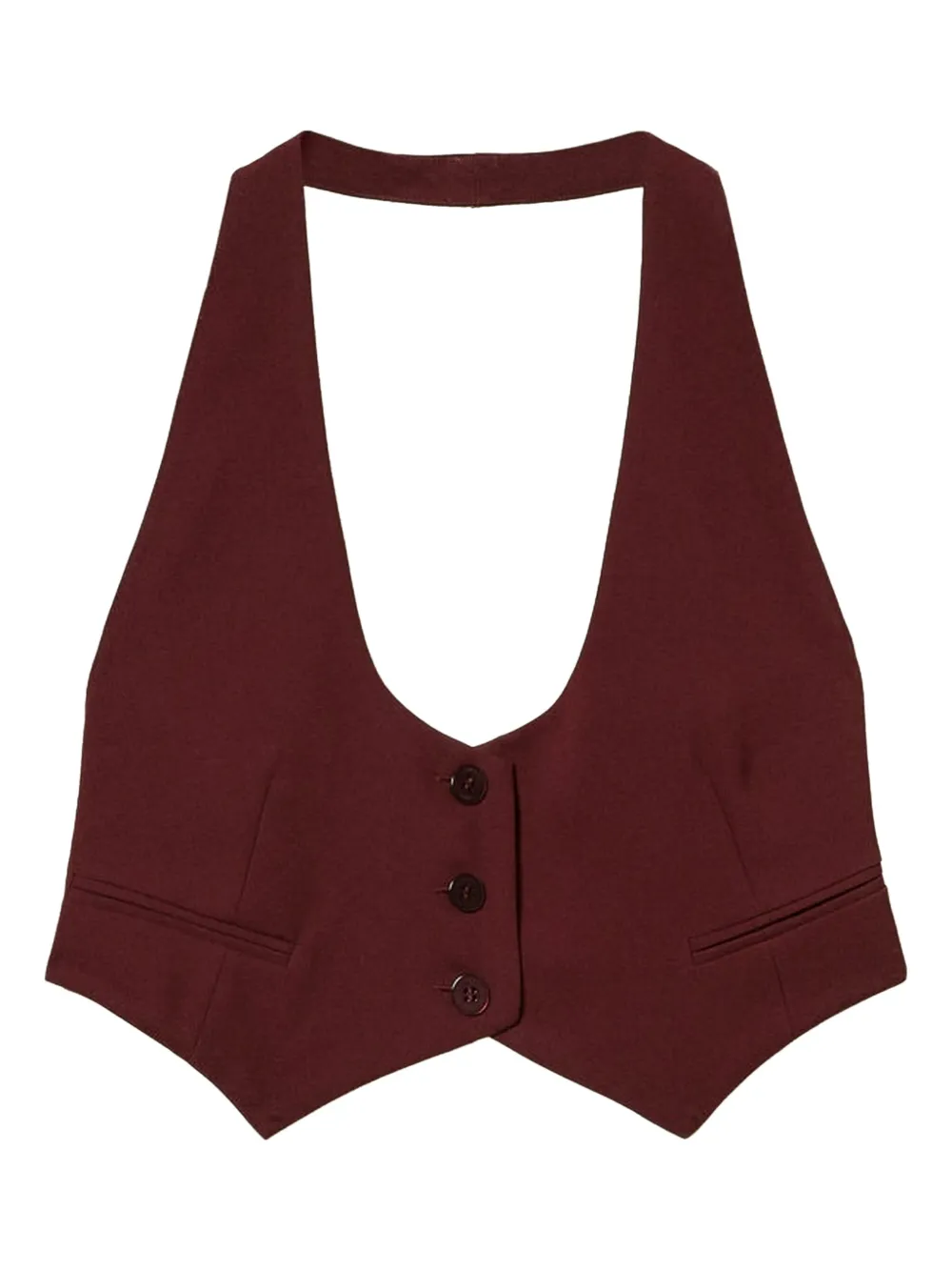 TWINSET halter-neck buttoned waistcoat | Red | Image 1