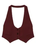 TWINSET halter-neck buttoned waistcoat - Red