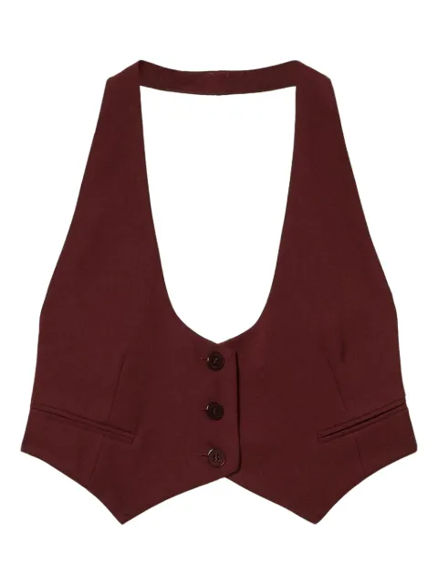 TWINSET chaleco con cuello halter y botones