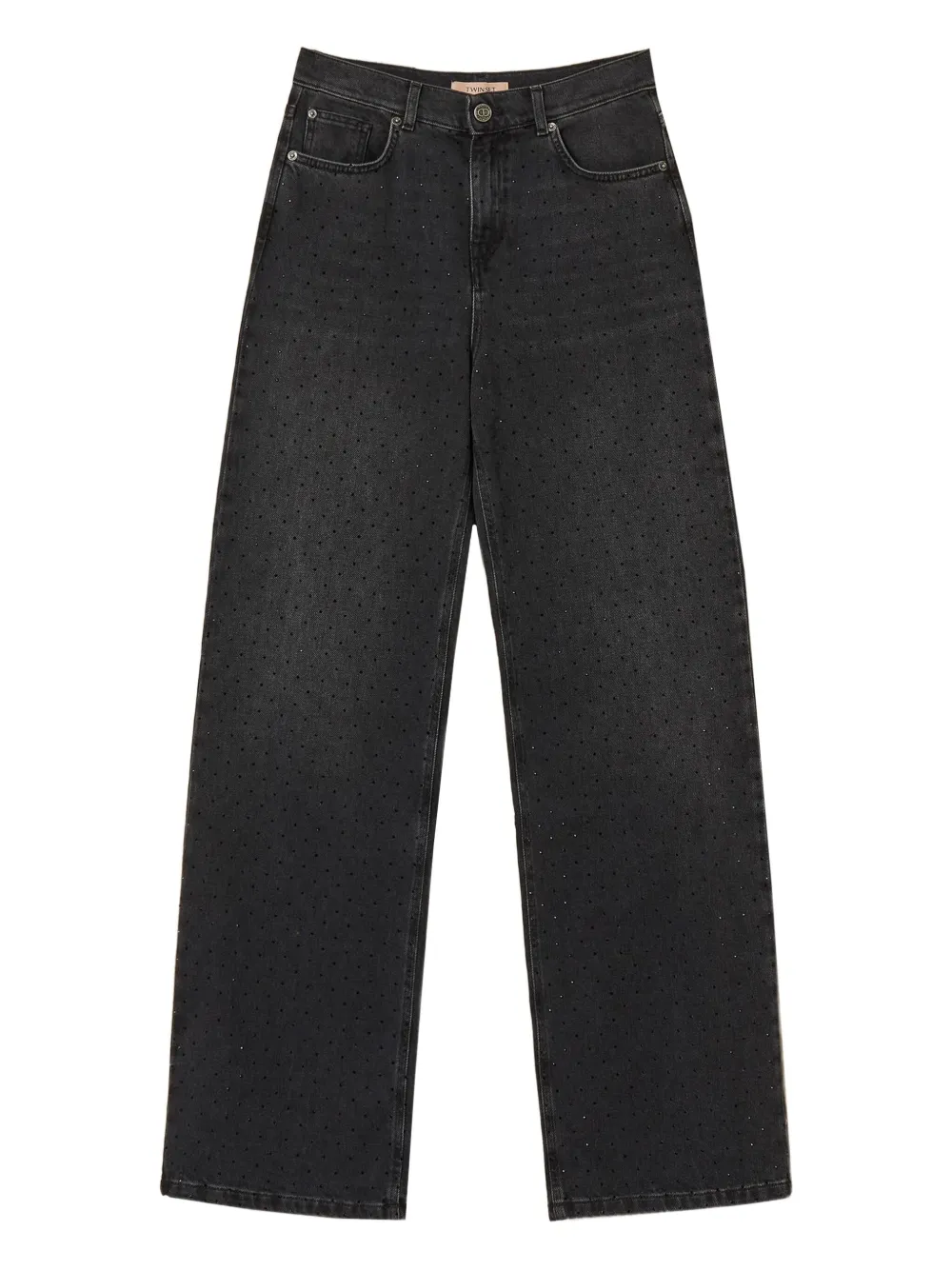 TWINSET five-pocket rhinestone jeans - Nero