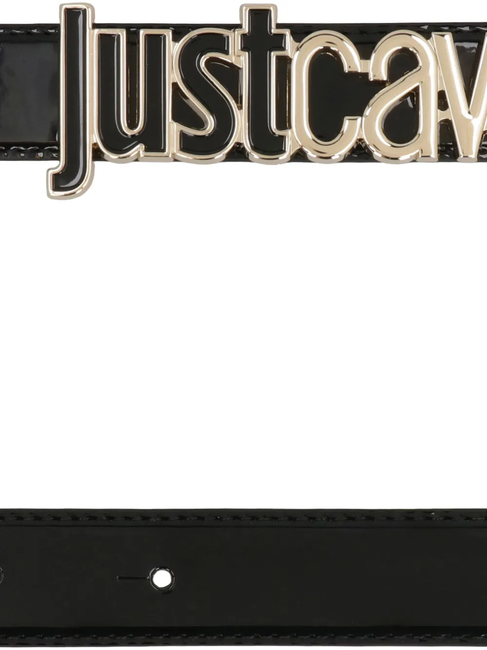 Just Cavalli leather logo-buckle belt - Zwart