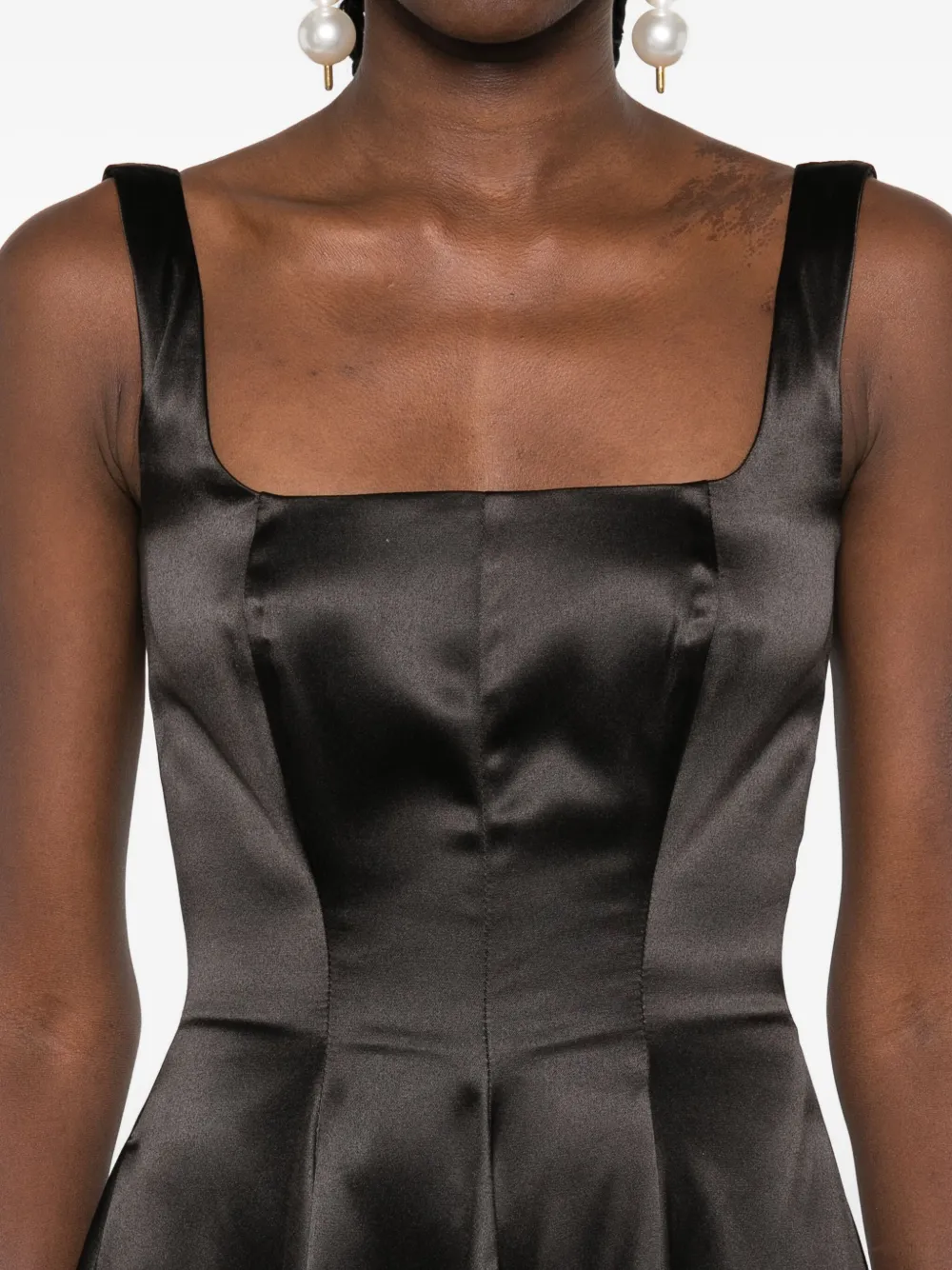Roserry Square-neckline Maxi Dress In Black