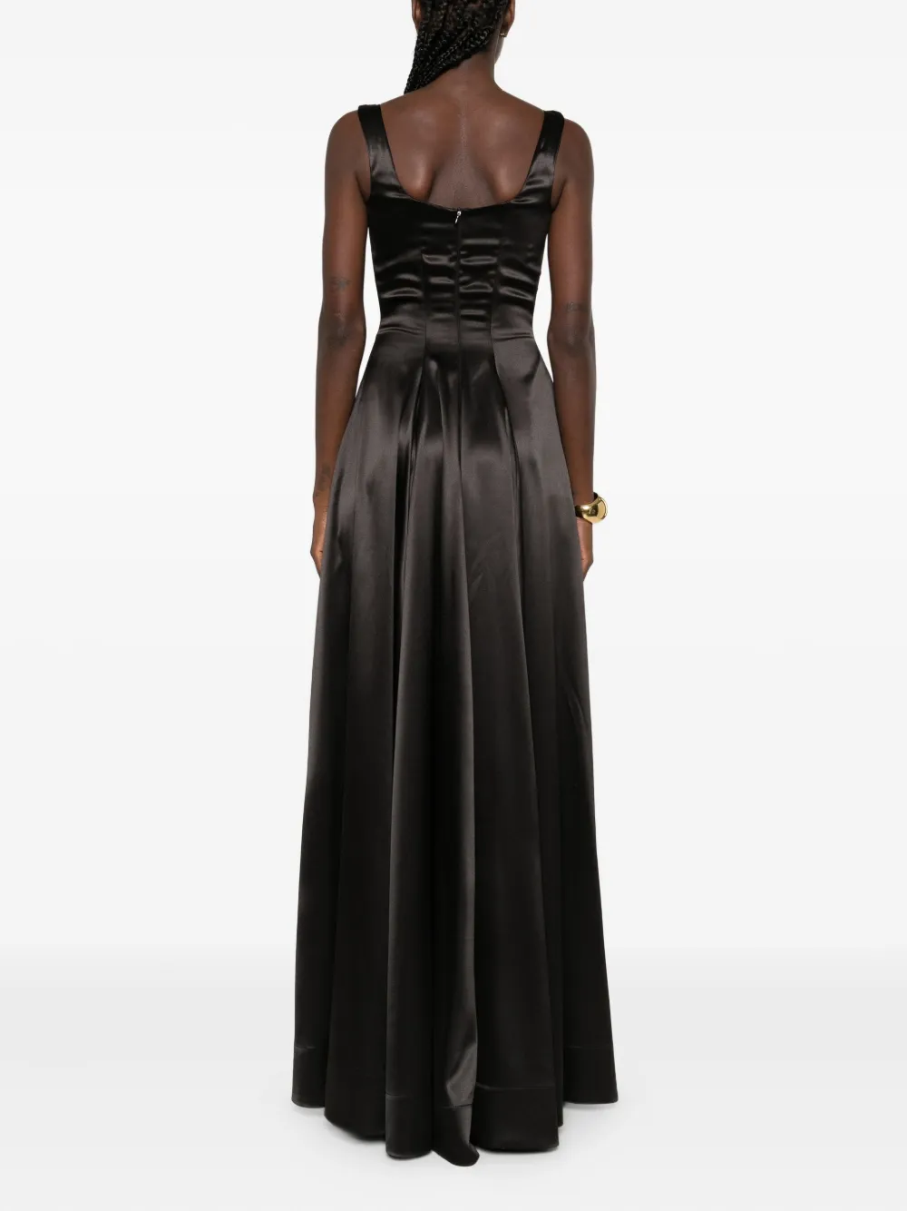 Roserry Square-neckline Maxi Dress In Black